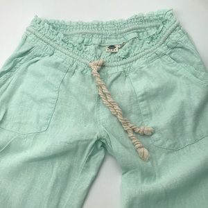 Teal Linen Pants by Roxy